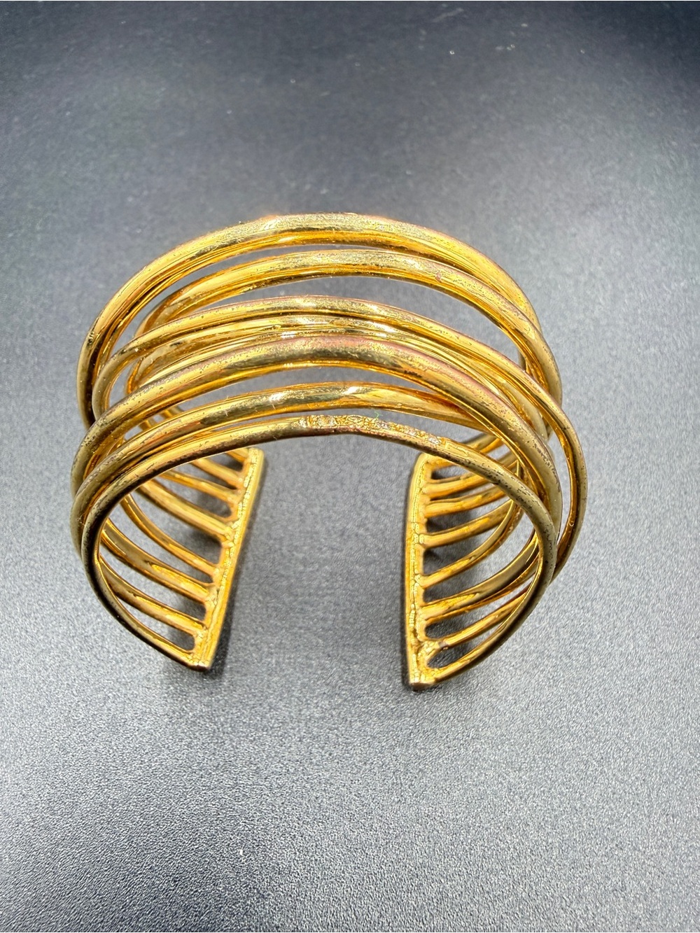 Golden Multi-Strand Open Cuff Bracelet for Women